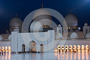 View of famous Sheikh Zayed White Mosque in Abu Dhabi