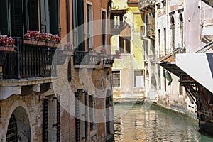 View of famous small canal in Venice