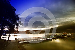 View of the famous Sun Moon Lake