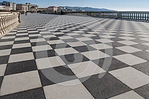 View of the famous Terrazza Mascagni in Livorno, Tuscany, Italy