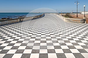 View of the famous Terrazza Mascagni in Livorno, Tuscany, Italy