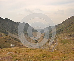 View of the famous Transfagarasan Road in Romania