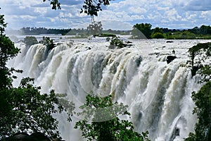 View of famous Victoria Falls from Zambia, Africa