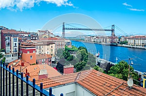 View of the famous Vizcaya Bridge in Portugalete, Basque Country, Spain