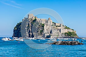 View of the fantastic Aragonese castle of Ischia