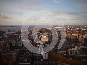 View the fantastic skyline of Liverpool and beyond in glorious technicolour, from the very top of St John`s Beacon. photo