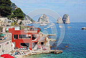 View of Faraglioni of Capri, Italy