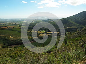 View on farm lands from Drakenstein Mountains