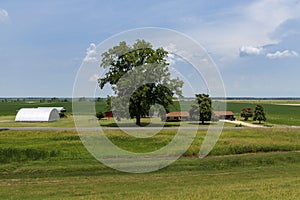 View of a farm in a rural area of the State of Mississippi, near the Mississippi river