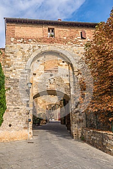 View at the Farrine gate in Montepulciano town - Italy