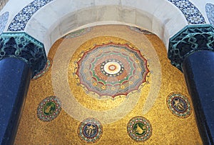 View of the fasad ceiling roof architecture inside a beautiful g