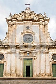 View at the Fascade of Cathedral of Santa Maria Assunta in the streets of Nardo - Italy photo