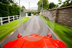 View from a fast-moving Citroen 2CV