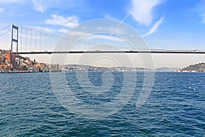 View of the Fatih Sultan Mehmet Bridge, Istanbul, Turkey