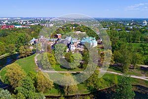 View of the Fedorovsky town on a sunny May day. Tsarskoye Selo, St. Petersburg. Russia