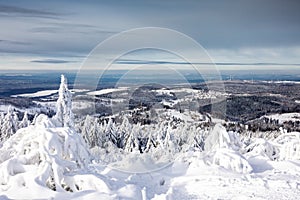 View from the Feldberg plateau in winter