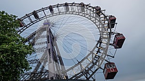 View of the ferris wheel from the ground, Vienna, Austria