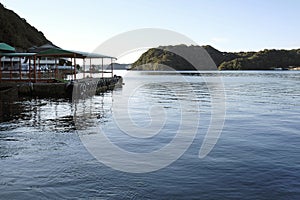 View from the ferry boat along the coast of Kii Katsuura, Japan