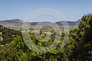 View of the fertile Lassithi Plateau in Crete