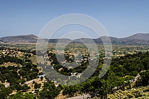 View of the fertile Lassithi Plateau in Crete