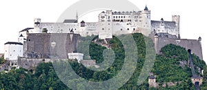 View of the festung Hohensalzburg fortress in the central Salzburg, Austria