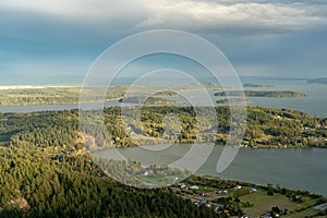 The View of Fidalgo and San Juan Islands on Mount Erie