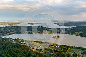 The View of Fidalgo and San Juan Islands on Mount Erie