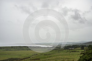 View of a field on the North sea shores in Caithness