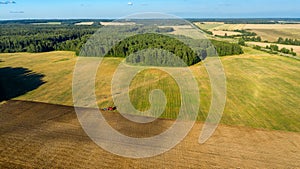 View of the field during plowing