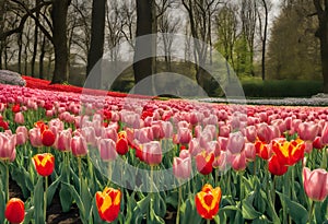 A view of a field of Tulips