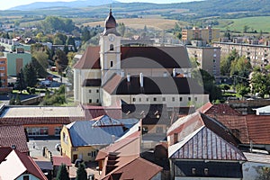 View from Filakovo castle in central Slovakia to Filakovo town