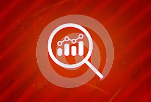 View financial analytics or metrics research icon isolated on abstract red gradient magnificence background