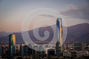 View of the financial center of Santiago de Chile photo