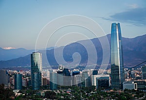 View of the financial center of Santiago de Chile
