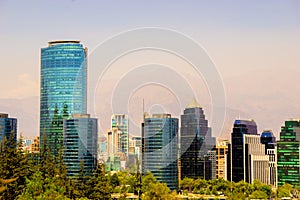 View of the financial center of Santiago de Chile photo