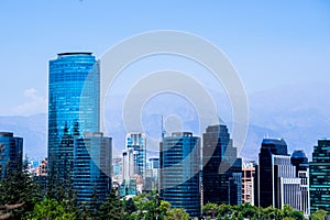 View of the financial center of Santiago de Chile photo