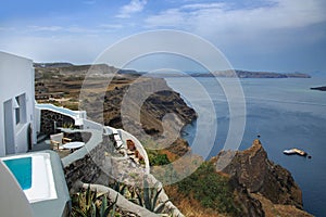 View of Fira town - Santorini island,Crete,Greece