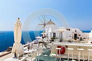 View of Fira town - Santorini island,Crete,Greece.