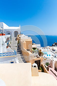 View of Fira town - Santorini island,Crete,Greece.