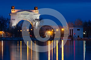 View of first lock of Volga-Don Canal named after Lenin, Volgograd