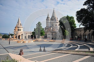 View of the Fisherman's bastion with a nice morning sunlight