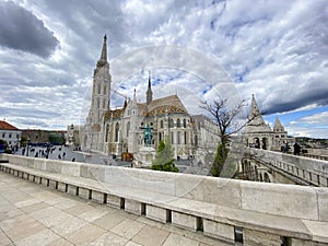 View from Fisherman`s bastion, old town, Budapest, Hungary