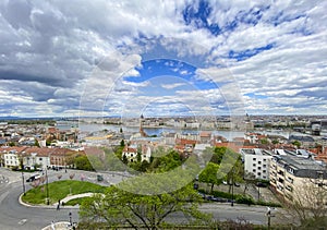 View from Fisherman`s bastion, old town, Budapest, Hungary