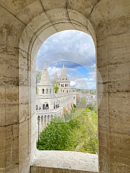 View from Fisherman`s bastion, old town, Budapest, Hungary