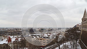 View from the Fisherman`s Bastion to Budapest