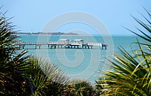 The view of the fishing pier near Fort Desoto Park, St Petersburg, Florida, U.S.A