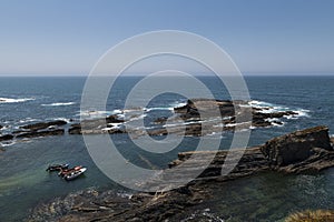 View of the fishing port of Lapa das Pombas at Almograve, Odemira photo