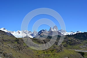 View of Fitz Roy peak in Los Glaciares National Park, El ChaltÃ©n, Argentina