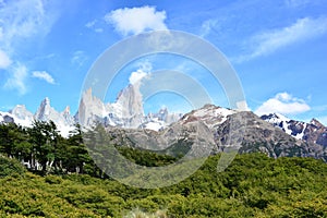 View of Fitz Roy peak in Los Glaciares National Park, El ChaltÃ©n, Argentina