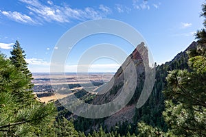 View from the flatirons in Boulder, Colorado